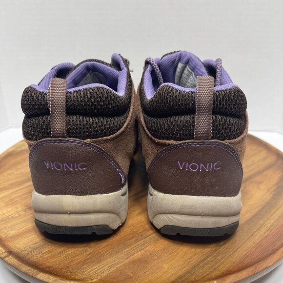 Vionic Cypress Brown Suede Purple Hiking Boot Sneaker Shoes Women's Size 8.5 - Picture 5 of 16